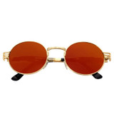 Luxury Metal Sunglasses Men Round Sunglass Steampunk Coating Glasses Vintage Retro Round Sunglasses Men Outdoor