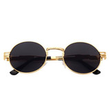 Luxury Metal Sunglasses Men Round Sunglass Steampunk Coating Glasses Vintage Retro Round Sunglasses Men Outdoor
