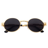 Luxury Metal Sunglasses Men Round Sunglass Steampunk Coating Glasses Vintage Retro Round Sunglasses Men Outdoor