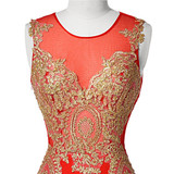 Luxury Mermaid Prom Dresses 2017 Grace Karin Black Blue Red Gold Appliques scoop long Prom Dresses white Beaded vestido de festa