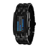Luxury Lovers' Wristwatch Waterproof Men Women Stainless Steel Blue Binary Luminous LED Electronic Display Sport Watches Fashion