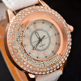 Luxury Leather Crystal Stone Watches Women Dress Watch Quartz Wristwatches Clock Gift Quartz Ladies Watch relojes mujer 2017