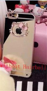 Luxury hello kitty mirror Rhinestone Case for iphone 6 Cases 5s 5 6s 6 plus iPhone 7 case Plus diamond Soft TPU Phone Cases
