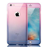 Luxury Gradient Transparent Mat Hard PC Case For iPhone 6 6S Plus For iPhone 7 360 Full Body Cover Temper Glass Screen Protector