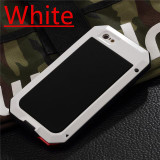Luxury Doom Metal Armor Life Waterproof Shockproof Aluminum Case for IPhone 7 7 Plus 6 6S Plus 5 5C 5S SE 4 4S + Tempered Glass