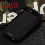 Luxury Doom Metal Armor Life Waterproof Shockproof Aluminum Case for IPhone 7 7 Plus 6 6S Plus 5 5C 5S SE 4 4S + Tempered Glass