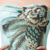 Luxury Cocktail Dresses Grace Karin Peacock Blue Pale Turquoise Short robe de Cocktail Party Dresses High Low coctail Dress 6225