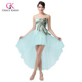 Luxury Cocktail Dresses Grace Karin Peacock Blue Pale Turquoise Short robe de Cocktail Party Dresses High Low coctail Dress 6225