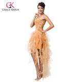 Luxury Cocktail dresses Grace Karin Tulle Sequin Gold Short robe de Cocktail Party Dress 2018 coctail dress vestidos coctel 3848