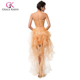 Luxury Cocktail dresses Grace Karin Tulle Sequin Gold Short robe de Cocktail Party Dress 2018 coctail dress vestidos coctel 3848