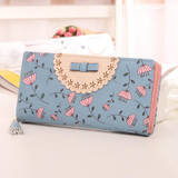 Luxury Brand Women Wallets Dandelion Leather Wallet Female Flower Coin Purse Wallet Women Wristlet Money Bag Small Bag Envelope