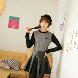 Luxury Brand Skirts Womens 2016 Female Autumn High Waist Leather Skirt Casual Slim Women Above Knee,Mini Skirts Female Fast Ship