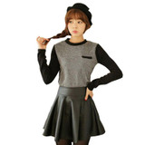 Luxury Brand Skirts Womens 2016 Female Autumn High Waist Leather Skirt Casual Slim Women Above Knee,Mini Skirts Female Fast Ship