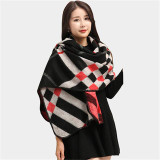 Luxury Brand Plaid Cashmere Winter Woman Poncho Scarf Female Oversized Blanket Wrap Wool Cape  Women Pashmina Shawls and Scarves