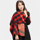 Luxury Brand Plaid Cashmere Winter Woman Poncho Scarf Female Oversized Blanket Wrap Wool Cape  Women Pashmina Shawls and Scarves