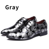 Luxury Brand Mens Pointed Toe Dress Shoes Shadow Patent Leather Shoes Fashion Groom Wedding Shoes Oxford Shoes 38-49