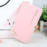 Luxury Brand Leather Wallets Women Fashion Long Hasp Purses Female Credit Card Holders Money Coin Zipper Pocket Phone Clutch Bag