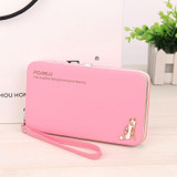 Luxury Brand Leather Wallets Women Fashion Long Hasp Purses Female Credit Card Holders Money Coin Zipper Pocket Phone Clutch Bag