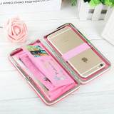 Luxury Brand Leather Wallets Women Fashion Long Hasp Purses Female Credit Card Holders Money Coin Zipper Pocket Phone Clutch Bag