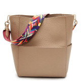 Luxury Brand Designer Bucket bag Women Leather Wide Color Strap Shoulder bag Handbag Large Capacity Crossbody bag For Shopping