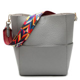 Luxury Brand Designer Bucket bag Women Leather Wide Color Strap Shoulder bag Handbag Large Capacity Crossbody bag For Shopping