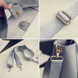 Luxury Brand Designer Bucket bag Women Leather Wide Color Strap Shoulder bag Handbag Large Capacity Crossbody bag For Shopping