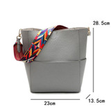Luxury Brand Designer Bucket bag Women Leather Wide Color Strap Shoulder bag Handbag Large Capacity Crossbody bag For Shopping