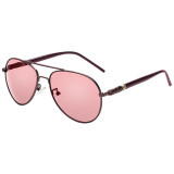 JULI Men Polarized Sunglasses Night Vision Driving Sunglasses 100% Polarized Sunglasses Anti-Glare Alloy Frame Glasses Red Lens