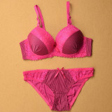 Julexy Sexy Lace Women Bra Set Plus Size BCD Cup Bra and Panty Set Push Up Underwear Set Striped Printed Bra Brief Sets