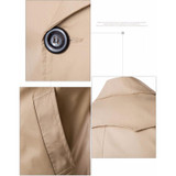 New 2017 Men Trench Coat Solid Turn-down Collar Double Breasted Fashion Slim Fit Casual Outerwear Mens Trench Coats 3 Color
