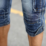 New 2017 Men Retro Denim Shorts, Men's Casual Washed Cotton Short Jeans, Men cowboy Wear Military Style Multi Pocket Shorts