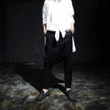 new 2017 men casual pants Korean men's fashion personality harem pants hanging low crotch pants