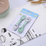 Natural wheat straw Cartoon Shape Children Dinnerware Set Baby Tableware Fork Cutlery Sets Cartoon Fork Set AA56
