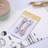 Natural wheat straw Cartoon Shape Children Dinnerware Set Baby Tableware Fork Cutlery Sets Cartoon Fork Set AA56