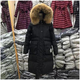 Natural Raccoon Fur Collar Winter Jacket Women White Duck Down Coats Long Thick Parkas Womens Winter Jackets And Coats