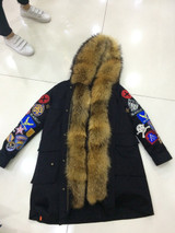 natural raccoon fur parka women real raccoon fur down coat