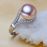 Natural pearl rings wedding freshwater Black Rings for Women adjustable ring 925 silver jewelry girl engagement Birthday Gift