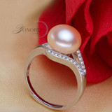Natural pearl rings wedding freshwater Black Rings for Women adjustable ring 925 silver jewelry girl engagement Birthday Gift