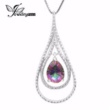 Natural Mystic Fire Rainbow Topaz Pendent Charm Genuine Solid 925 Sterling Silver Fashion Designer For Lover Women Mother 2016