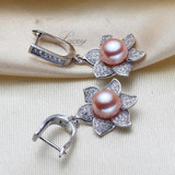 Natural big pearl earrings jewelry 925 Sterling silver pearl stud earrings earrings for women real pearl earring for mother gift