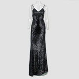 NATTEMAID 2017 Christmas night Party Dress Sexy Women Gold Sequin Long Dresses Floor length Backless Maxi Vestido De Festa