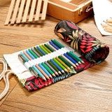 National Embroidery Pencils Pouch Bag 36/48/72 Holes Roll Brush Case cartucheras para lapices Gift Bag Art Supplies