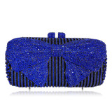 Natassie Brand Women Luxury Crystal evening Bag Bow Knot Style Wedding Clutches With Metal Shoulder Chain