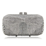 Natassie Brand Women Luxury Crystal evening Bag Bow Knot Style Wedding Clutches With Metal Shoulder Chain