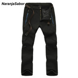 NaranjaSabor 2017 Men's Winter Pants Mens Casual Pant Waterproof Male's Jogger Thick Trousers Warm Inside Fleece Pants Men 5XL