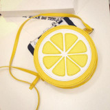 Naivety PU Leather Fashion Women Handbag Personality Round Lemon Shaped Shoulder Bag Zipper Purse 10S70105 drop shipping