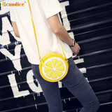 Naivety PU Leather Fashion Women Handbag Personality Round Lemon Shaped Shoulder Bag Zipper Purse 10S70105 drop shipping