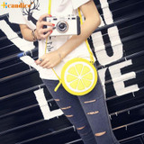 Naivety PU Leather Fashion Women Handbag Personality Round Lemon Shaped Shoulder Bag Zipper Purse 10S70105 drop shipping