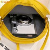 Naivety PU Leather Fashion Women Handbag Personality Round Lemon Shaped Shoulder Bag Zipper Purse 10S70105 drop shipping