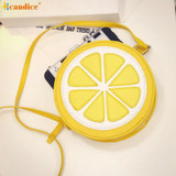 Naivety PU Leather Fashion Women Handbag Personality Round Lemon Shaped Shoulder Bag Zipper Purse 10S70105 drop shipping